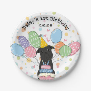 Plato De Papel Partido de cumpleaños del perro Griffon de Brusela