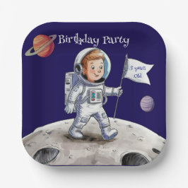 Plato De Papel Partido De Cumpleaños Fuera De Este Mundo - Tema A