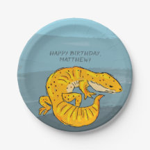 Partido de cumpleaños Gecko personalizado naranja 