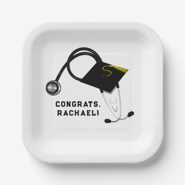 Plato De Papel Partido de Graduación de Enfermeras (Anverso)