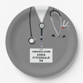 Plato De Papel Partido de Graduación de Enfermeras Creativas