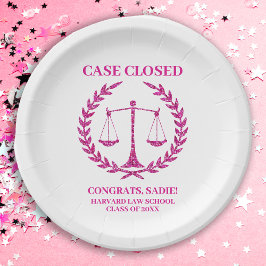 Plato De Papel Partido de Graduación de Escuela de Derecho Estéti