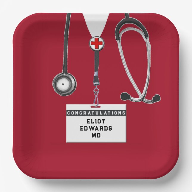 Plato De Papel Partido de Graduación de Escuela de Medicina (Anverso)