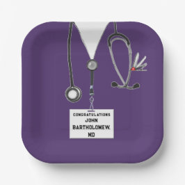 Plato De Papel Partido de Graduación de Escuela de Medicina