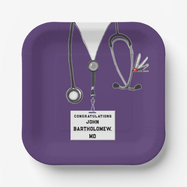 Plato De Papel Partido de Graduación de Escuela de Medicina (Anverso)