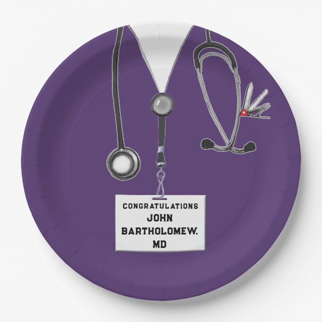 Plato De Papel Partido de Graduación de Escuela de Medicina (Anverso)