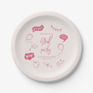 Plato De Papel Partido De Graduación De Iconos De Grado Atrapado 