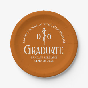 Plato De Papel Partido de Graduación de la Escuela Médica Osteopá