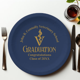 Plato De Papel Partido de Graduación de la Escuela Veterinaria de