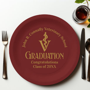 Plato De Papel Partido de Graduación de la Escuela Veterinaria Ma