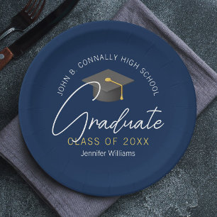 Plato De Papel Partido de Graduación de Personalizado de Graduaci