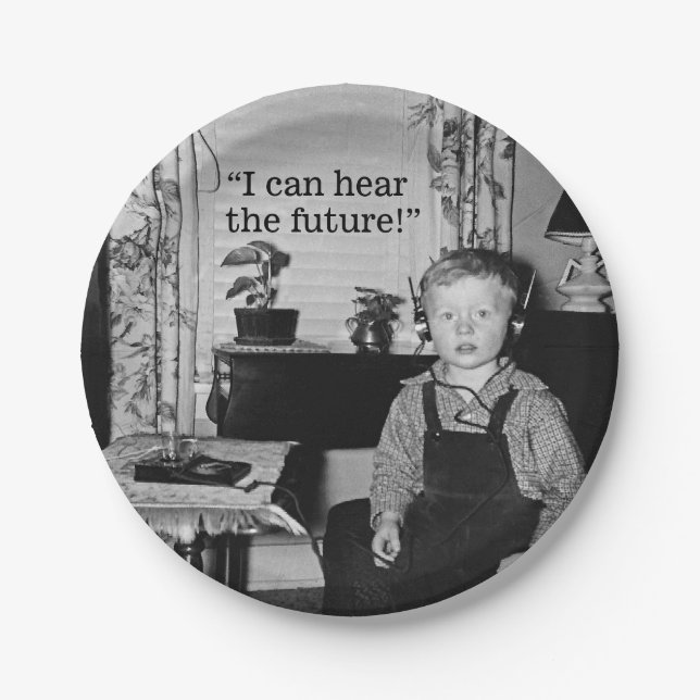 Plato De Papel Partido de graduación de Radio Boy (Anverso)