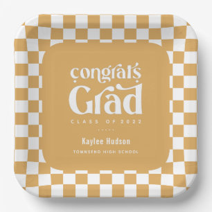 Plato De Papel Partido de Graduación de Tipo Retro