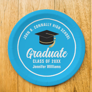 Plato De Papel Partido de Graduación del Personalizado de Graduad