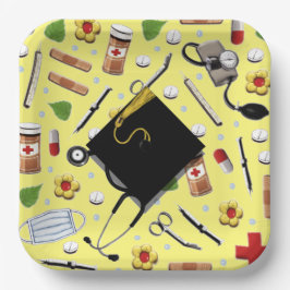 Plato De Papel Partido de Graduación Escolar de enfermería