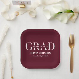 Plato De Papel Partido de Graduación Mínima