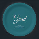 Plato De Papel Partido de Graduación Moderna Minimalista verde az<br><div class="desc">¡Coordinar fiesta y suministros de mesa para su grupo de graduación! servilletas de juego,  placas de papel y más. Todo el texto puede ser personalizado a su gusto. Espacio para el nombre del graduado,  clase de año y nombre de la escuela.</div>