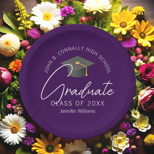 Plato De Papel Partido de Graduación Personalizada de Graduado Mo (Subido por el creador)