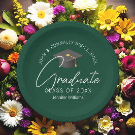 Plato De Papel Partido de Graduación Personalizada de Graduado Ve