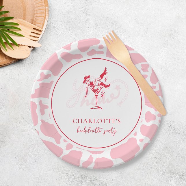 Plato De Papel Partido de la Bachelorrea Occidental Rosa Caliente (Subido por el creador)