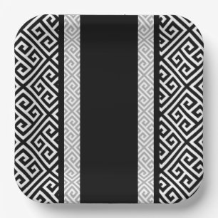 Plato De Papel Partido de solteros blancos y negros