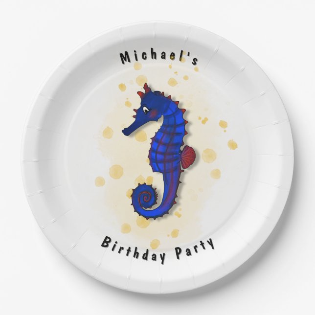 Plato De Papel Partido del Caballo del Mar (Anverso)