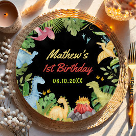 Plato De Papel Partido del primer cumpleaños de un niño pequeño d