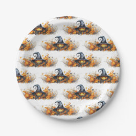 Plato De Papel Partido Halloween de brujas y magos