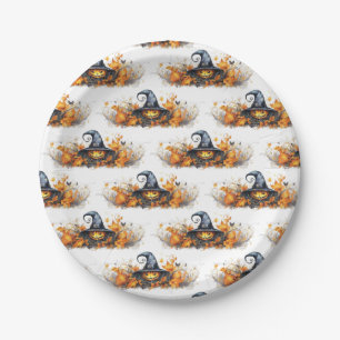 Plato De Papel Partido Halloween de brujas y magos
