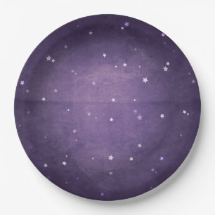 Plato De Papel Partido Halloween de Estrellas Mágicas Oscuras Mor