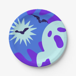 Plato De Papel Partido Halloween Retro Spooktacular