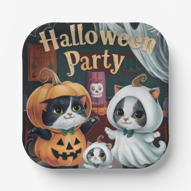 Plato De Papel Partido Halloween Spooktacular (Anverso)