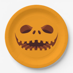 Plato De Papel Partido Jack o' Lantern Halloween