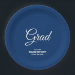 Plato De Papel Partido Minimalista de Graduación Moderna de la Ma<br><div class="desc">¡Coordinar fiesta y suministros de mesa para su grupo de graduación! servilletas de juego,  placas de papel y más. Todo el texto puede ser personalizado a su gusto. Espacio para el nombre del graduado,  clase de año y nombre de la escuela.</div>