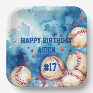 Plato De Papel Partido temático del béisbol personalizado