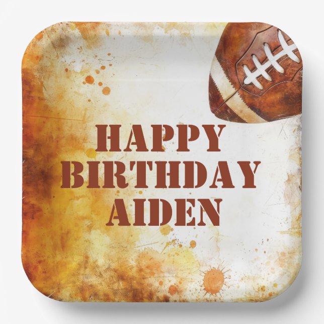 Plato De Papel Partido temático del fútbol personalizado (Anverso)