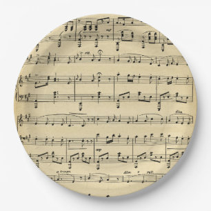 Plato De Papel Partitura antigua
