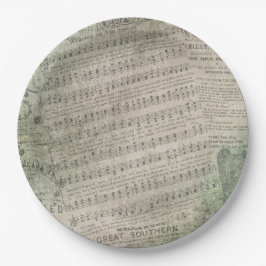 Plato De Papel Partitura irlandesa del vintage, el llevar del