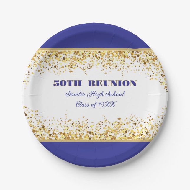 Plato De Papel Party! 50th Class Reunion custom  (Anverso)