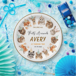 Plato De Papel Party Animals 2nd Birthday | Cute Jungle Animal