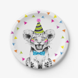 Plato De Papel Party Animals Safari Wild Tiger Jungle Birthday