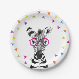 Plato De Papel Party Animals Safari Wild Zebra Jungle Birthday