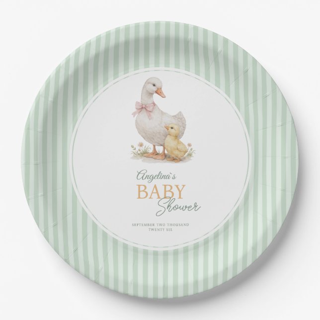 Plato De Papel Party Napkins Mother Goose and Gosling. (Anverso)