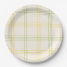 Plato De Papel Party Plate | Lime & Lemon Plaid | Gin & Tonic