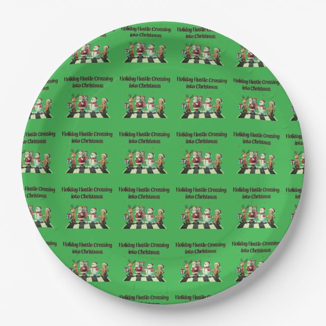 Plato De Papel Pasar el casco de vacaciones a una placa de papel  (Anverso)