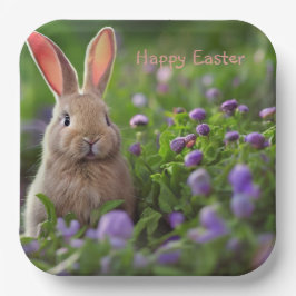 Plato De Papel Pascua de conejo