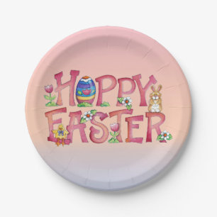 Plato De Papel Pascua de lúpulo - placas de papel