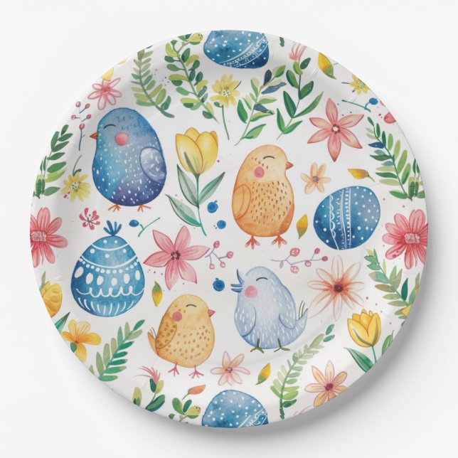 Plato De Papel Pascua de primavera 3 (Anverso)