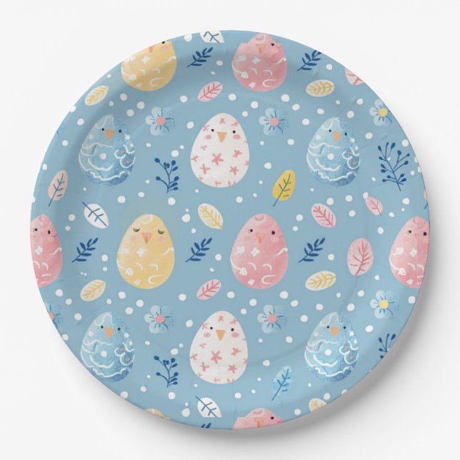 Plato De Papel Pascua de primavera 8 (Anverso)