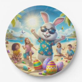 Plato De Papel Pascua en la playa